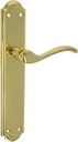 AMIG - Set of Plate Handles - Ideal for Interior Passage Doors with Crank Handle, Comfortable, Elegant and Timeless - Zamak - Gold Colour - 248 x 44 mm
