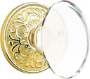 Lancaster Door Set with Hampton Crystal Knobs Privacy in Polished Brass