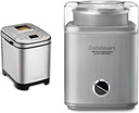 Cuisinart Bread Maker Machine, Compact and Automatic, Customizable Settings, Up to 2lb Loaves, CBK-110P1, Silver & Ice Cream Maker by Cuisinart, Ice Cream and Frozen Yogurt Machine, 2-Qt. Double