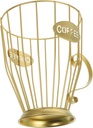 Coffee Capsule Storage Basket Elegant Iron Organizer for Home Kitchen Cafe Stylish Coffee Holder Unique Letter Design and Decor