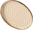 Round Bamboo Woven Tray Natural Bamboo Basket for Food Storage Snack Serving and Dessert Display Woven Tray for Home and Kitchen Use