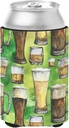 Caroline's Treasures BB5758CC Irish Beers Can or Bottle Hugger Cooler Washable Drink Sleeve Collapsible Beverage Insulated Holder, Can Hugger, Multicolor