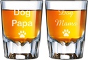 Gog Papa and Dog Mama Engraved Barcraft Fluted Shot Glass