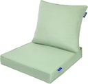 Deep Seat Cushions, Outdoor Cushions, Patio Furniture Cushions, Deep Seat & Back Cushion Patio Cushions with Rmoveable Cover for Backyard Couch Sofa Fade Resistant (22x22x3 in, Light Green)