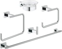 GROHE 40758001 Essentials Cube Master Bathroom Accessories Set 5-in-1 in StarLight® Chrome