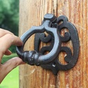 Door Knocker, Door Knocker Gate Knocker, Front Door Knockers Vintage Fence Handle Resounding Crisp Outdoor Garden Entry Pull Ring, for Welcome Guests