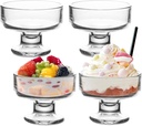 7oz Glass Ice Cream Bowls- Versatile Dessert Bowls & Cups for Mixed Drinks, Desserts, Nuts, Fruit, Pudding & Snacks- Perfect for Parties, Gatherings (4)