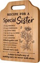 Gifts for Sister, Sister Birthday Gifts, Recipe for A Special Sister Cutting Board, Sisters Gifts from Sister, Mothers Day Christmas Gifts for Sister Sister Adult