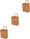3pcs Large Woven Storage Basket Kitchen Organization Decorative Hanging Basket for Fruits Garlic Succulents Wire for Organizing