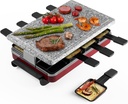 Swissmar Classic 8-Person Raclette Party Grill - Indoor Electric Grill & Griller with Granite Stone Grill Plate - Red