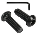 70Pcs 1/4-20 x 1/2" Button Head Socket Cap Bolts Screws,304 Stainless Steel 18-8,Black Zinc Plating,Fully Threaded,with Spanner Allen Hex Drive, for Furniture,Water Pump,Light Fixture(VG10302)