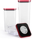 Neoflam Kitchen Pantry 3 Set Airtight Smart Seal Dry Food Storage with Lid, Modular, Stackable, Square, Clear Canister for Cereal, Sugar, Flour, Snack, Coffee, Pasta Container (0.6L, 2.1 L, 2.7L)