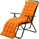 Sun Lounger Chair Cushions, Sundlight Patio Cushions Chaise Outdoor Mattress Recliner Quilted Thick Padded Seat Cushion Reclining Chair Rocking with Ties (155x48x8cm/61x18.89x3.14inch, Orange)