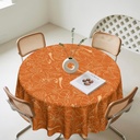 Round Tablecloth Waterproof, Polyester Washable Table Cover 48Inch and 60Inch for Restaurant, Picnic, Indoor and Outdoor Dining, 48Inch, Pumpkin