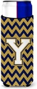 Letter Y Chevron Navy Blue and Gold Ultra Beverage Insulators for slim cans