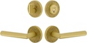 Viaggio CLOMLTMOD_Combo_234_RH Motivo Right Handed Solid Brass Single Cylinder Keyed Entry Door Lever Set and Deadbolt Combo Pack - 2-3/4" Backset - Satin Brass
