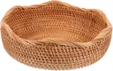 IMIKEYA Woven Rattan Bread Basket Small Round Basket for Kitchen Counter Bread Baking Proofing