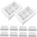 Unomor 10pcs Bakery Boxes Window Cupcake Containers Treats Packaging Box Paper Cake Muffins Donuts