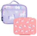 Wildkin Kids Lunch Box Bag Bundle with Bento Box (Unicorn)