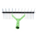 Curved Teeth Thatch Rake Steel Dethatcher for Cleaning Dead Grass and Yard Garden Grooming Maintenance