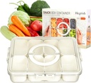Snack Box Container,Dishwasher Safe Divided Serving Tray with Lid,Fruit Storage Containers for Vegetables,Candy,Nuts Organizer,Snackle Charcuterie Boxes for Kids,Adults Road Travel, Party and Picnic