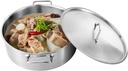 11qt Stock Pot Stainless Steel Large Kitchen Soup Cookware, with Glass Lid, for Gas/Electricity/Glass/Ceramic Furnaces, Etc