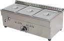 3 Pan LP Gas Food Warmer Stainless Steel Bain Marie Buffet Food Warmer Steam Table for Catering and Restaurants with Pressure Relief Valve 4inch Deep Pan