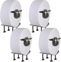 Sheep Toilet Paper Holder 4-Pack – Whimsical Sheep Toilet Roll Holder Set for Farmhouse Bathroom Decor, Space-Saving Sheep Toilet Paper Holder (White, 4 PCs)