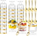 60 Pack Dessert Cups with Spoons,5oz Clear Plastic Dessert Parfait Cups,Mini Parfait Cup for Party,Disposable Round Serving Goblet Cup for Fruit Ice Cream Mousse Birthday Wedding Party