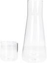 Garneck 1set Capacity Glass Water Carafe with Cup for Juices and Iced Tea Accent for Dining Room Kitchen and Parties