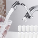 Water Filter for Sink- Faucet Extender-Rotatable Faucet Aerator-10pcs Cartridges,1080° Swivel Faucet Extender for Kitchen & Bathroom Sink,360° Rotating 2-Mode Swivel Aerator, Chrome