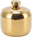 Sugar Bowl , Sugar Dispenser , Stainless Steel Sugar Pot With Lid , Drum Shape Small Condiment Container for Home and Kitchen(Gold)