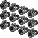 12 Pack 3/4'' Plastic Garden Hose Shut Off Valve - Standard Shutoff Ball Valve Thread Connector Coupling for Telescopic Pipe, Gun, and Water Control