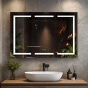 Blossom LED Mirror Medicine Cabinet with Lights, 48 Inch - LED Lighted Bathroom Medicine Cabinet - Recessed or Surface with Defogger, 3 Color Dimmer - Makeup Mirror