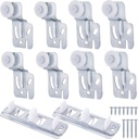 10 Pcs Sliding Closet Door Roller Kit,Wardrobe Door Roller with Slide Track,Closet Door Rollers Replacement for Top-Hung Sliding Door Hardware