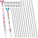 LEIFIDE 8/32 Inch 4mm Threaded Rod with Hex Nuts 4mm Stainless Steel Threads Studs Rods Stainless Steel Fully Threaded Hex Nuts for Beaded Garden Stake Rods(24 Pcs,12 Inch,16 Inch)