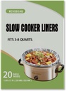 Slow Cooker Liners 20pcs, Large 13“ x 21” Disposable Cooking Bags for 3QT to 8QT Slow Cookers, Cooking Tray for Oval and Round Pots (20)
