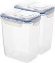 2Pcs 63oz Cereal Containers Storage with Pour Spout for Rice, Pasta, Dry Food | Flour Sugar Storage Containers with Reusable, Airtight, Visible, and BPA Free