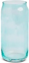 Core Home Kitchen Drinkware 20 Ounce Beverage Glass Tumbler, Translucent Teal, Modern Can Shaped Design