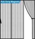 Magnetic Sliding Screen Door, Fit Door Size 72 X 80 Inch, Hands Free Door Net Screen with Longer Magnet, Heavy Duty Door Screen Magnetic Closure