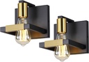 Hamilyeah Black Wall Sconces, Industrial Sconces Wall Lighting Fixtures Matte Black and Gold, Indoor Hardwired Wall Sconces for Bathroom Bedroom Living Room Kitchen Set of Two UL Listed