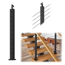 BLIKA Stair Railing Post, 36"x2"x2", Angle Line for Cable Railing Kit, Fits 25-35 Degrees Stairway, Adjustable Top, Matte Black Stainless Steel Terminal