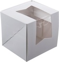 4 1/2" x 4 1/2" x 4 1/2" White Window Cupcake Box - 10 / Bundle