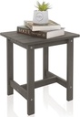 Outdoor Side Table, Small Adirondack Side Table for Adirondack Chair - Indoor Outdoor End Table - HDPS (Grey)