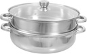 PRETYZOOM Thickened Stainless Steel Double Boiler Pot Soup Pot Lid Included Versatile Food Steamer for Home Restaurant