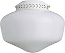 Concord Fans YG-9CG-S-WH Lightkit 1-13W Fluorescent 8-1/8 Schollhouse Glass Fan Light Kit-White