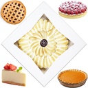 BAKELUV Pie Boxes for 9 Inch Pie | White, 12 Pack | 9x9x2.5 Bakery Box with Window, 9x9 Cookie Box, 9 Inch Pastry Boxes with Window Bulk, Cake Boxes, Auto Pop Up