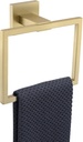 TQKAG Brushed Gold Towel Ring Bathroom Hand Towel Holder Stainless Steel Square Towel Bar Hangers Wall Mounted