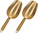 2 Pcs Stainless Steel Ice Scoops Ergonomic Handle for Bar Kitchen and Party Use Sturdy Ice Scoop for Beverages