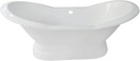 Kingston Brass Aqua Eden VCTND723130 Cast Iron Double Slipper Pedestal Bathtub without Faucet Drillings, 72-Inch, White